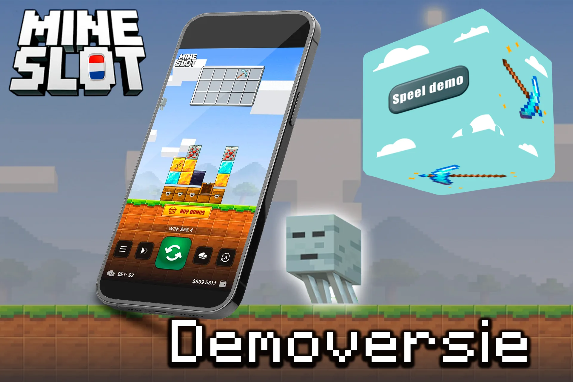 Probeer Mine Slot eens in de demomodus.